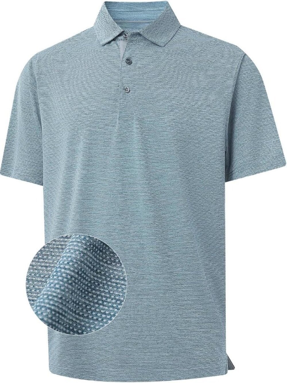 Mens Dusty Blue Heather Short Sleeve Performance Moisture Wicking Active Tee